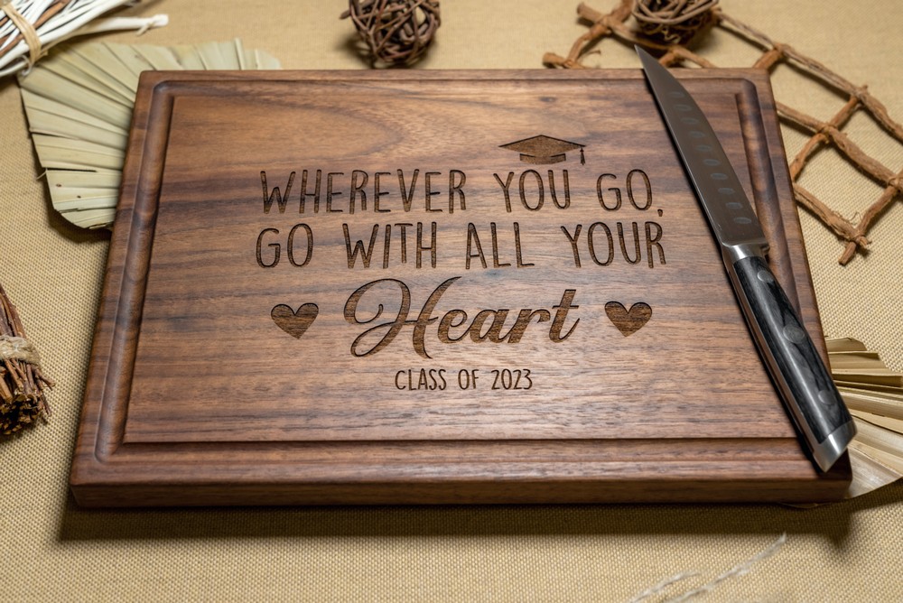 Personalized, Engraved Cutting Board with Kitchen Design for Housewarming  or Closing Gift #119 - Walnut Artisan Gallery